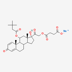 molecular formula C31H41NaO9 B1261964 sodium;4-[2-[(10R,11R,13S,17R)-11-(3,3-dimethylbutanoyloxy)-17-hydroxy-10,13-dimethyl-3-oxo-7,8,9,11,12,14,15,16-octahydro-6H-cyclopenta[a]phenanthren-17-yl]-2-oxoethoxy]-4-oxobutanoate CAS No. 103228-03-1