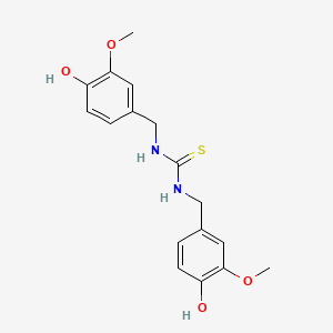 molecular formula C17H20N2O4S B12619675 N,N'-Bis[(4-hydroxy-3-methoxyphenyl)methyl]thiourea CAS No. 921766-23-6