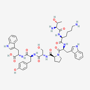 molecular formula C49H62N10O11 B12619720 L-Threonyl-L-lysyl-L-tryptophyl-L-prolyl-L-seryl-L-tyrosyl-L-tryptophan CAS No. 915146-77-9