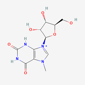 molecular formula C11H15N4O6+ B1261978 7-Methylxanthosine 