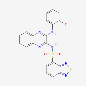 molecular formula C20H13FN6O2S2 B12619791 N-(3-((2-fluorophenyl)amino)quinoxalin-2-yl)benzo[c][1,2,5]thiadiazole-4-sulfonamide 