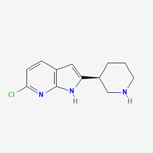 molecular formula C12H14ClN3 B12619797 1H-Pyrrolo[2,3-b]pyridine, 6-chloro-2-[(3S)-3-piperidinyl]- 