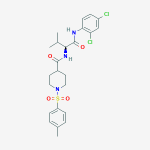 molecular formula C24H29Cl2N3O4S B12619820 N-[(2S)-1-(2,4-dichloroanilino)-3-methyl-1-oxobutan-2-yl]-1-(4-methylphenyl)sulfonylpiperidine-4-carboxamide 