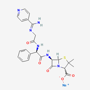 molecular formula C24H25N6NaO5S B1261985 Pirbenicillin sodium CAS No. 55162-26-0