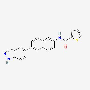 molecular formula C22H15N3OS B12619942 N-[6-(1H-Indazol-5-yl)naphthalen-2-yl]thiophene-2-carboxamide CAS No. 919362-56-4