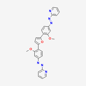 molecular formula C28H22N6O3 B1261998 2,5-Bis[2-methoxy-4-(2-pyridylimino)aminophenyl]furan 