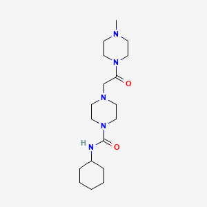 molecular formula C18H33N5O2 B12619992 N-cyclohexyl-4-[2-(4-methylpiperazin-1-yl)-2-oxoethyl]piperazine-1-carboxamide 
