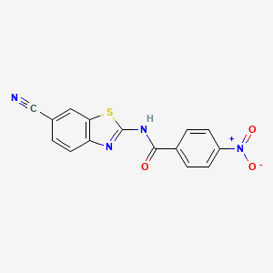 molecular formula C15H8N4O3S B12620006 N-(6-Cyano-1,3-benzothiazol-2-yl)-4-nitrobenzamide CAS No. 919763-49-8