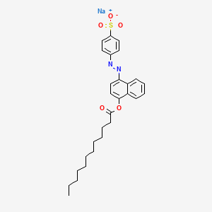 molecular formula C28H33N2NaO5S B1262005 4-(4-Hydroxy-1-naphthylazo)benzenesulfonate sodium laurate CAS No. 70483-86-2