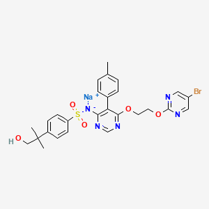 molecular formula C27H27BrN5NaO5S B1262007 Sodium;[6-[2-(5-bromopyrimidin-2-yl)oxyethoxy]-5-(4-methylphenyl)pyrimidin-4-yl]-[4-(1-hydroxy-2-methylpropan-2-yl)phenyl]sulfonylazanide 