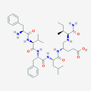 molecular formula C40H61N7O7 B126201 Phenylalanyl-valyl-phenylalanyl-psi(methylamino)leucyl-glutamyl-isoleucineamide CAS No. 152017-02-2