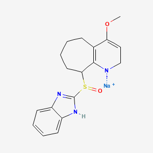 (+-)-2-((4-Methoxy-6,7,8,9-tetrahydro-5H-cyclohepta(b)pyridin-9-yl)sulfinyl)-1H-benzimidazole sodium salt