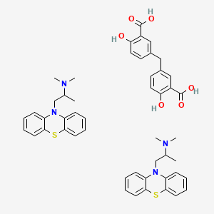 molecular formula C49H52N4O6S2 B1262016 Promethazine methylenedisalicylate CAS No. 69376-26-7
