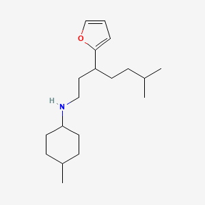 molecular formula C19H33NO B12620167 N-[3-(furan-2-yl)-6-methylheptyl]-4-methylcyclohexanamine 
