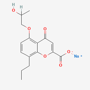 molecular formula C16H17NaO6 B1262041 5-(2-Hydroxypropoxy)-4-oxo-8-propyl-4H-1-benzopyran-2-carboxylic acid sodium salt 