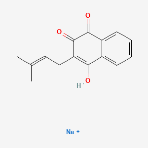 molecular formula C15H14NaO3+ B1262050 Lapachol, sodium salt CAS No. 57414-00-3