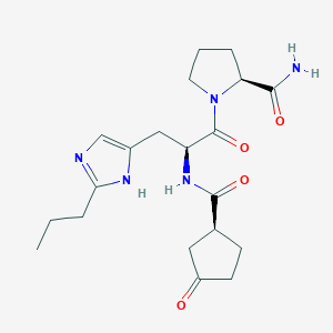 molecular formula C20H29N5O4 B12620528 N-[(1S)-3-Oxocyclopentane-1-carbonyl]-2-propyl-L-histidyl-L-prolinamide CAS No. 919772-73-9