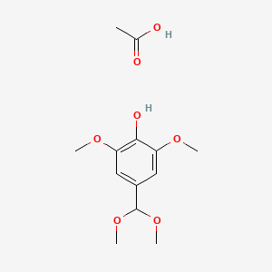 molecular formula C13H20O7 B12620606 Acetic acid;4-(dimethoxymethyl)-2,6-dimethoxyphenol CAS No. 914093-25-7