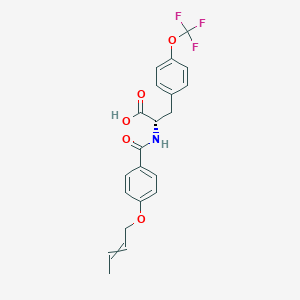molecular formula C21H20F3NO5 B12620679 N-{4-[(But-2-en-1-yl)oxy]benzoyl}-O-(trifluoromethyl)-L-tyrosine CAS No. 921623-08-7