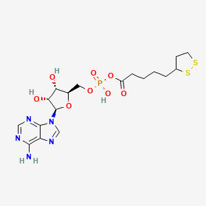molecular formula C18H26N5O8PS2 B1262081 lipoyl-AMP 