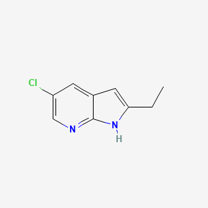 molecular formula C9H9ClN2 B12621069 1H-Pyrrolo[2,3-b]pyridine, 5-chloro-2-ethyl- 