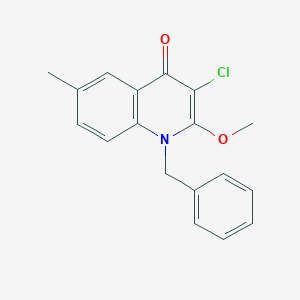 molecular formula C18H16ClNO2 B126212 1-Benzyl-3-chloro-2-methoxy-6-methylquinolin-4-one CAS No. 147249-43-2