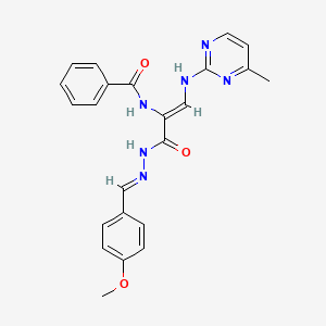 molecular formula C23H22N6O3 B1262127 N-[(Z)-3-[(2E)-2-[(4-methoxyphenyl)methylidene]hydrazinyl]-1-[(4-methylpyrimidin-2-yl)amino]-3-oxoprop-1-en-2-yl]benzamide 