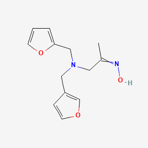 molecular formula C13H16N2O3 B12621326 N-(1-{[(Furan-2-yl)methyl][(furan-3-yl)methyl]amino}propan-2-ylidene)hydroxylamine CAS No. 918898-42-7