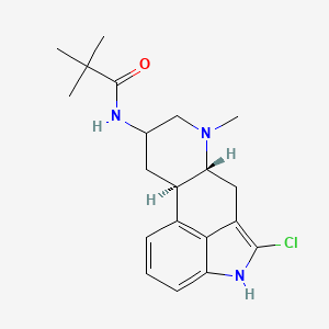 molecular formula C20H26ClN3O B1262170 N-[(6aR,10aR)-5-chloro-7-methyl-6,6a,8,9,10,10a-hexahydro-4H-indolo[4,3-fg]quinolin-9-yl]-2,2-dimethylpropanamide 