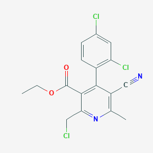 molecular formula C17H13Cl3N2O2 B12621767 Ethyl 2-(chloromethyl)-4-(2,4-dichlorophenyl)-5-cyano-6-methylpyridine-3-carboxylate 