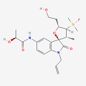 (2S)-N-[(3R,3'R,4'S,5'R)-4'-[fluoro(dimethyl)silyl]-5'-(2-hydroxyethyl)-3'-methyl-2-oxo-1-prop-2-enyl-5-spiro[indole-3,2'-oxolane]yl]-2-hydroxypropanamide