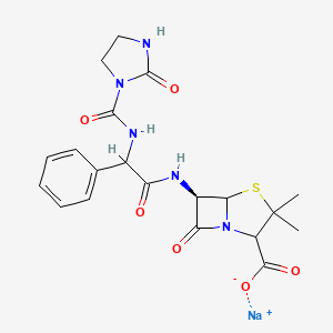 sodium;(6R)-3,3-dimethyl-7-oxo-6-[[2-[(2-oxoimidazolidine-1-carbonyl)amino]-2-phenylacetyl]amino]-4-thia-1-azabicyclo[3.2.0]heptane-2-carboxylate