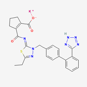 2-[[3-[[2'-(1H-Tetrazol-5-yl)-1,1'-biphenyl-4-yl]methyl]-5-ethyl-1,3,4-thiadiazol-2(3H)-ylidene]carbamoyl]-1-cyclopentene-1-carboxylic acid potassium salt