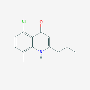 molecular formula C13H14ClNO B12621967 5-Chloro-8-methyl-2-propyl-4-quinolinol CAS No. 1070880-11-3