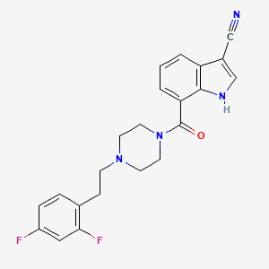 7-(1-(2,4-difluorophenethyl)piperazine-4-carbonyl)-1H-indole-3-carbonitrile