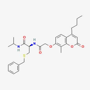 molecular formula C29H36N2O5S B12622104 S-benzyl-N~2~-{[(4-butyl-8-methyl-2-oxo-2H-chromen-7-yl)oxy]acetyl}-N-propan-2-yl-L-cysteinamide 
