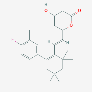 6-[(E)-2-[2-(4-fluoro-3-methylphenyl)-4,4,6,6-tetramethylcyclohexen-1-yl]ethenyl]-4-hydroxyoxan-2-one