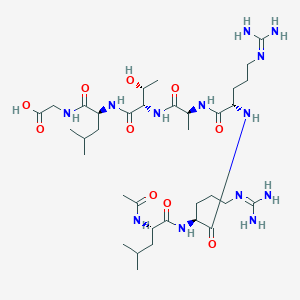 molecular formula C35H65N13O10 B12622248 N-Acetyl-L-leucyl-N~5~-(diaminomethylidene)-L-ornithyl-N~5~-(diaminomethylidene)-L-ornithyl-L-alanyl-L-threonyl-L-leucylglycine CAS No. 920492-66-6