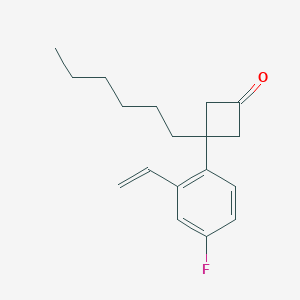 molecular formula C18H23FO B12622330 Cyclobutanone, 3-(2-ethenyl-4-fluorophenyl)-3-hexyl- CAS No. 918299-15-7