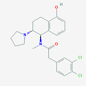 molecular formula C23H26Cl2N2O2 B126225 3,4-Dichloro-N-methyl-N-(2-(pyrrolidin-1-yl)-1,2,3,4-tetrahydro-5-hydroxynaphthalen-1-yl)benzeneacetamide CAS No. 153881-56-2