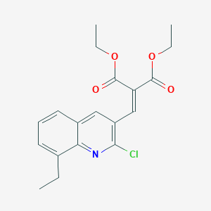 molecular formula C19H20ClNO4 B12622548 2-Chloro-8-ethyl-3-(2,2-diethoxycarbonyl)vinylquinoline CAS No. 1031928-65-0