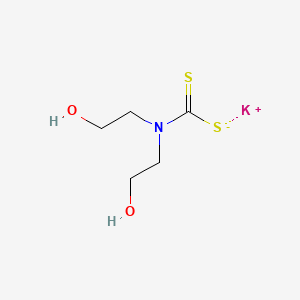 molecular formula C5H10KNO2S2 B1262261 Potassium bis(2-hydroxyethyl)dithiocarbamate CAS No. 23746-34-1