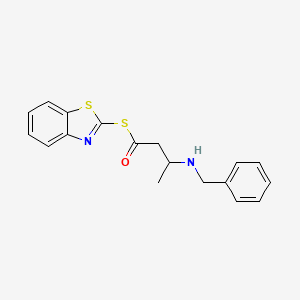 molecular formula C18H18N2OS2 B12622665 S-1,3-Benzothiazol-2-yl 3-(benzylamino)butanethioate CAS No. 921222-70-0
