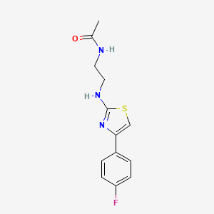 molecular formula C13H14FN3OS B12622689 N-(2-{[4-(4-Fluorophenyl)-1,3-thiazol-2-yl]amino}ethyl)acetamide CAS No. 918146-25-5