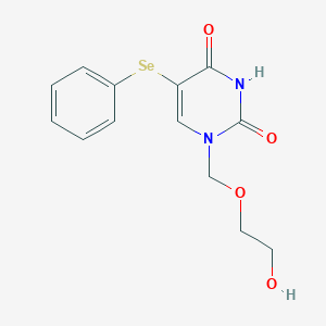 molecular formula C13H14N2O4Se B126227 1-((2-Hydroxyethoxy)methyl)-5-(phenylselanyl)pyrimidine-2,4(1H,3H)-dione CAS No. 153081-01-7