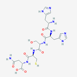 molecular formula C22H32N10O8S B12622881 L-Histidyl-L-histidyl-L-seryl-L-cysteinyl-L-asparagine CAS No. 915774-95-7
