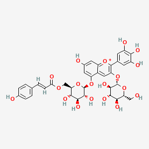 molecular formula C36H37O19+ B1262293 Delphinidin 3-O-beta-D-glucoside 5-O-(6-coumaroyl-beta-D-glucoside) 