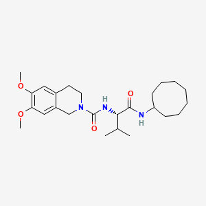 molecular formula C25H39N3O4 B12622966 N-[(2S)-1-(cyclooctylamino)-3-methyl-1-oxobutan-2-yl]-6,7-dimethoxy-3,4-dihydro-1H-isoquinoline-2-carboxamide 
