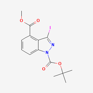 molecular formula C14H15IN2O4 B12622984 1-Tert-butyl 4-methyl 3-iodo-1H-indazole-1,4-dicarboxylate 