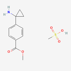 molecular formula C12H17NO5S B12623010 methanesulfonic acid;methyl 4-(1-aminocyclopropyl)benzoate CAS No. 1006037-04-2